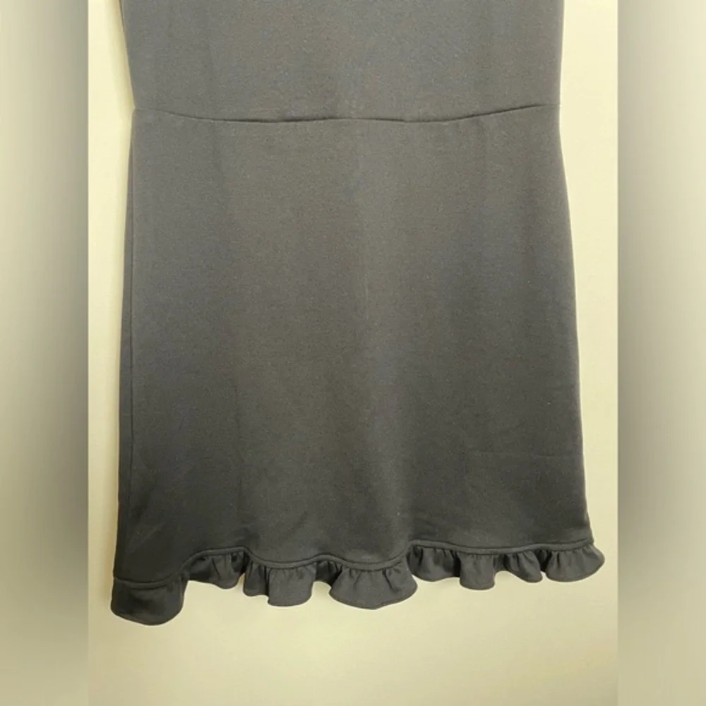 NWT Amanda Uprichard‎ Ruffle Sleeveless Mini Dress in Black - L - Picture 3 of 8